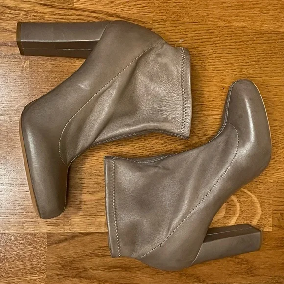 Chloe Grey Heeled Sock Bootie - Picture 2 of 15